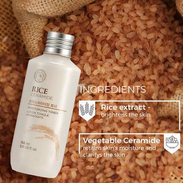 The Face Shop Rice & Ceramide Moisturizing Face Toner Enriched With Rice Extracts To Brighten The Skin | Suits All Skin Types |Hydrating Face Toner For Glowing Skin, Korean Skin Care products,150ml